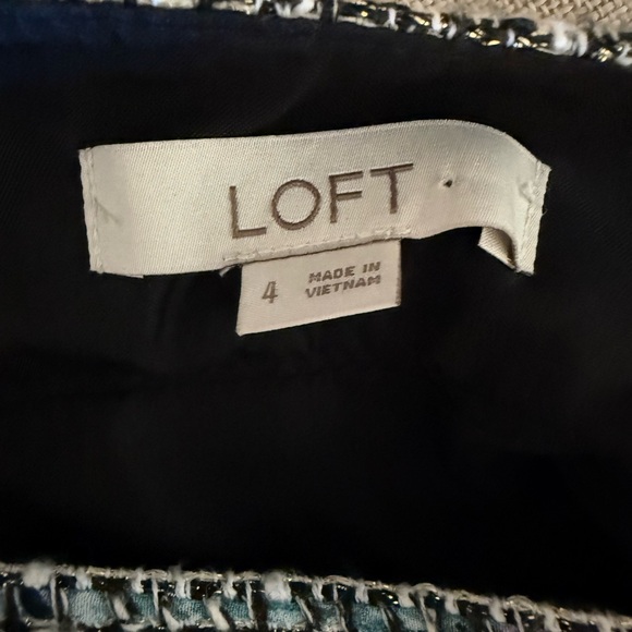 Ann Taylor LOFT Tweed Skirt - Black and White with hints of Purple and Green - Picture 5 of 7